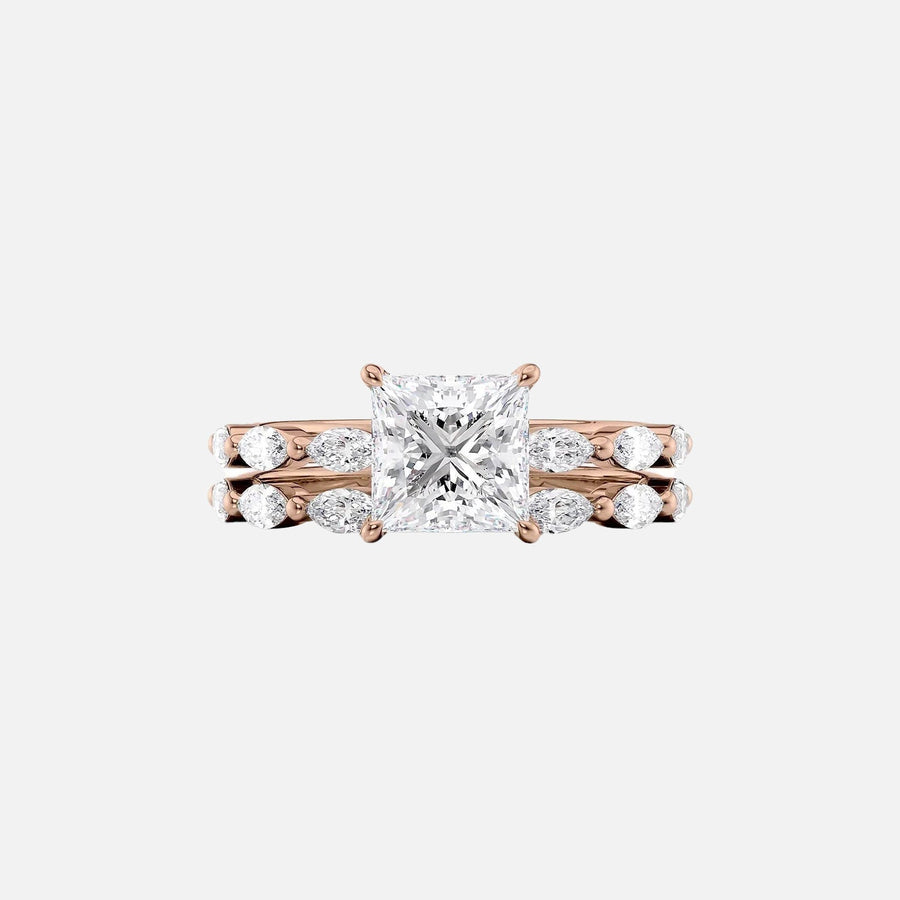  The Marquise Lucia Princess Lab Diamond Ring 18k Rose Gold 003
