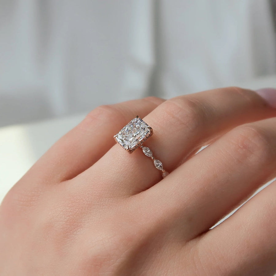  The Marquise Lucia Radiant Lab Diamond Ring 14k Rose Gold 005 Final