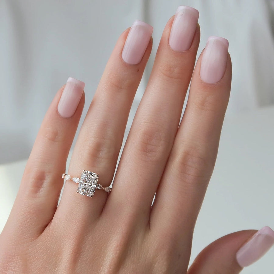  The Marquise Lucia Radiant Lab Diamond Ring 18k Rose Gold 004