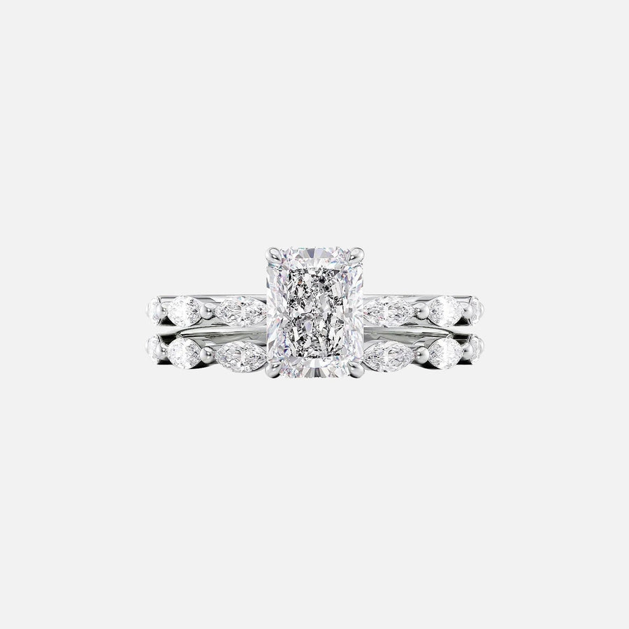  The Marquise Lucia Radiant Lab Diamond Ring 18k White Gold 003