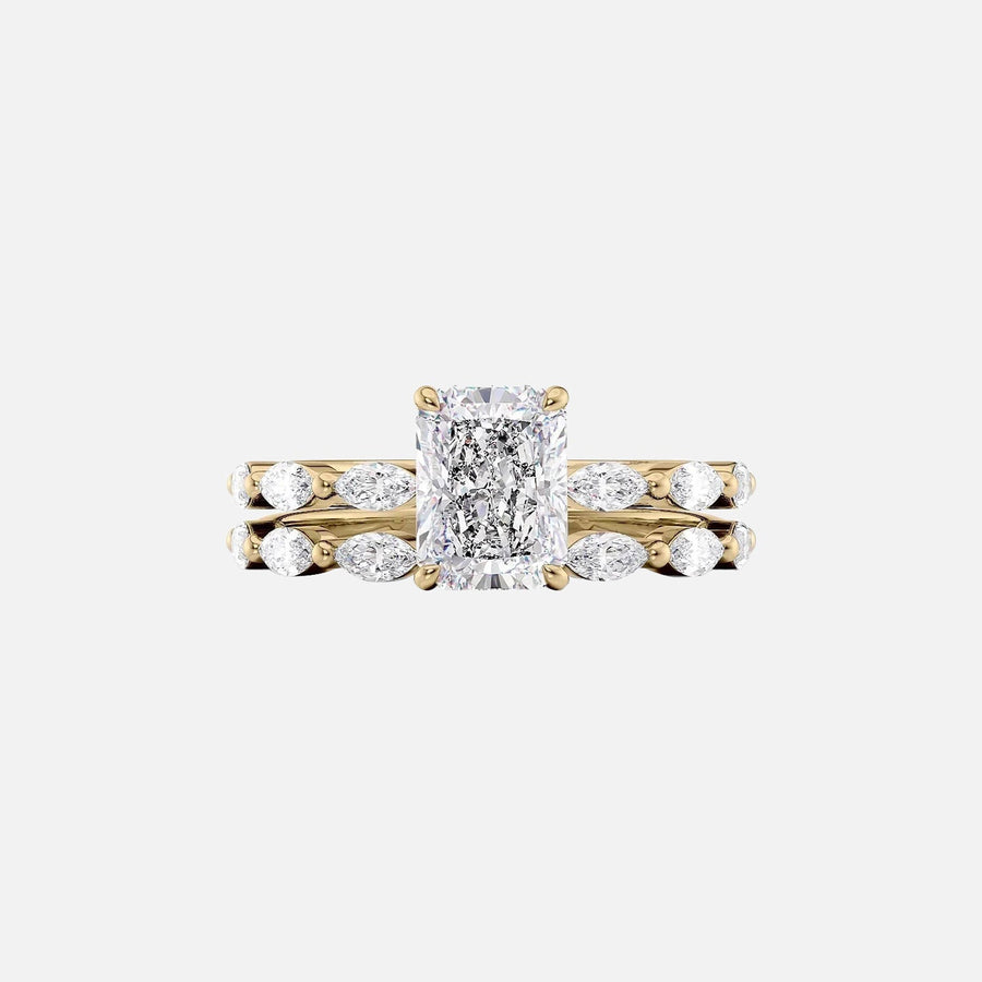  The Marquise Lucia Radiant Lab Diamond Ring 18k Yellow Gold 003