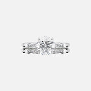  The Marquise Lucia Round Lab Diamond Ring 14k White Gold 003