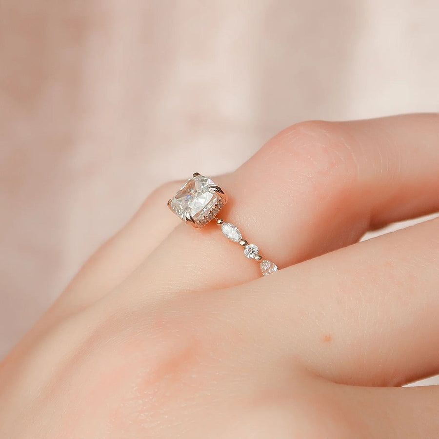  The Marquise Round Lindsey Cushion Lab Diamond Ring 14k Rose Gold 004 Final