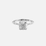  The Marquise Round Lindsey Cushion Lab Diamond Ring 14k White Gold 001