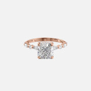  The Marquise Round Lindsey Cushion Lab Diamond Ring 18k Rose Gold 001