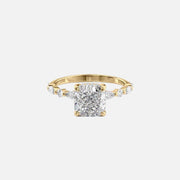  The Marquise Round Lindsey Cushion Lab Diamond Ring 18k Yellow Gold 001