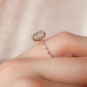  The Marquise Round Lindsey Emerald Lab Diamond Ring 14k Rose Gold 004 Final