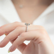  The Marquise Round Lindsey Emerald Lab Diamond Ring 18k White Gold 003
