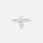  The Marquise Round Lindsey Marquise Lab Diamond Ring 18k White Gold 001