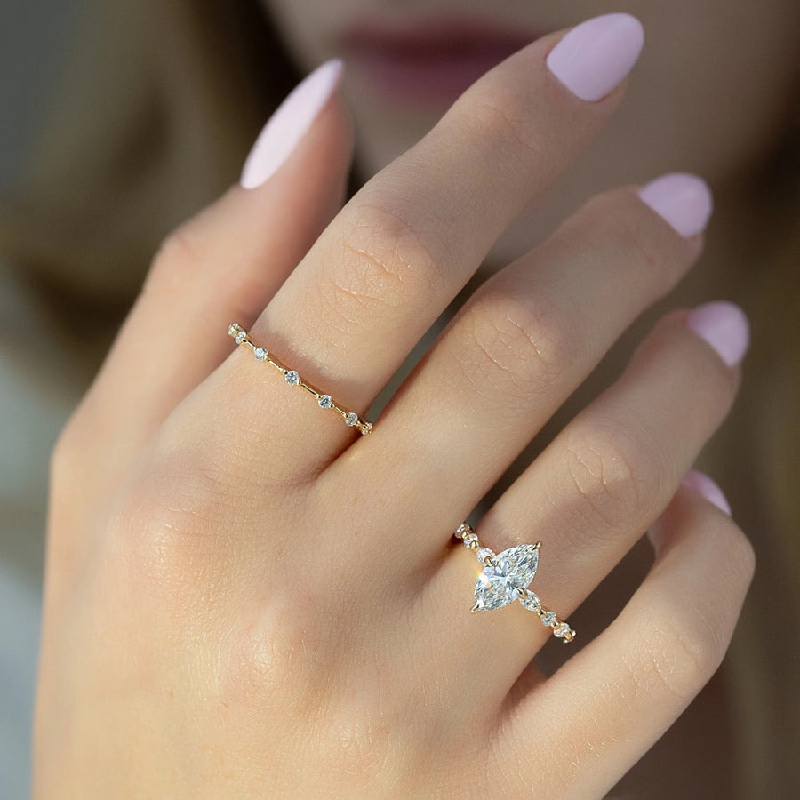  The Marquise Round Lindsey Marquise Lab Diamond Ring 18k Yellow Gold 003