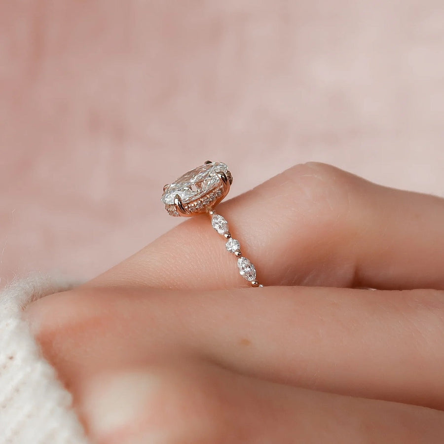  The Marquise Round Lindsey Oval Lab Diamond Ring 14k Rose Gold 004 Final