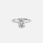  The Marquise Round Lindsey Oval Lab Diamond Ring 14k White Gold 001