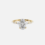 The Marquise Round Lindsey Oval Lab Diamond Ring 14k Yellow Gold 001