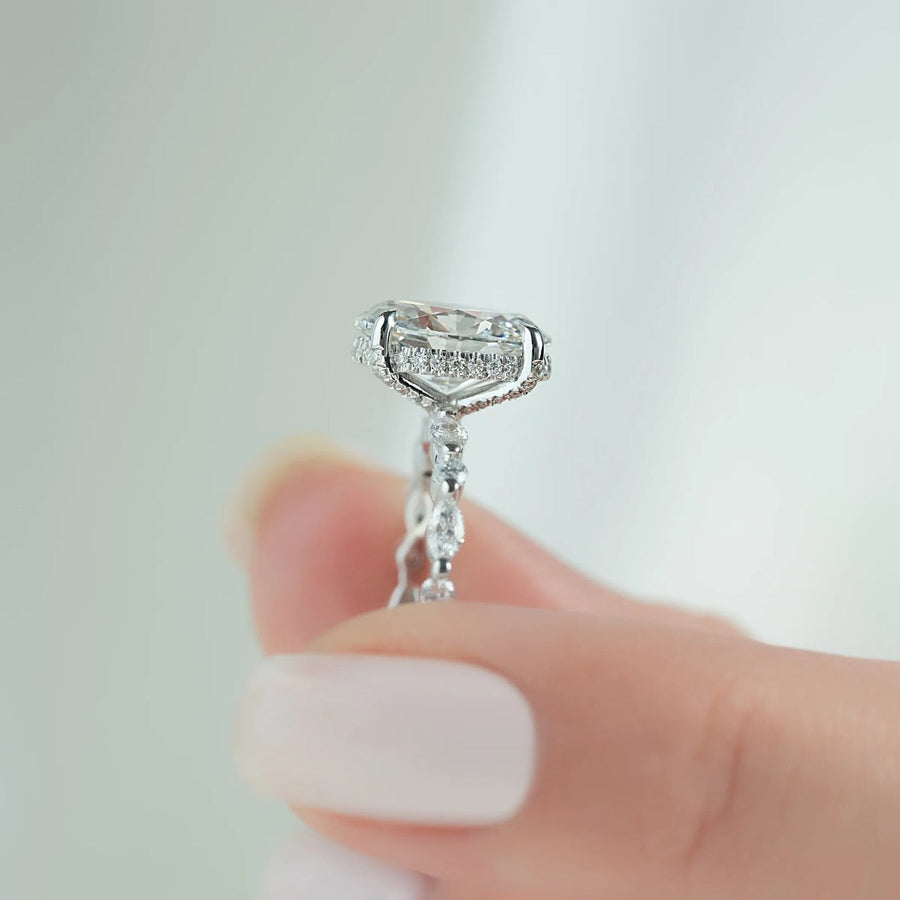  The Marquise Round Lindsey Oval Lab Diamond Ring 18k White Gold 004 Final