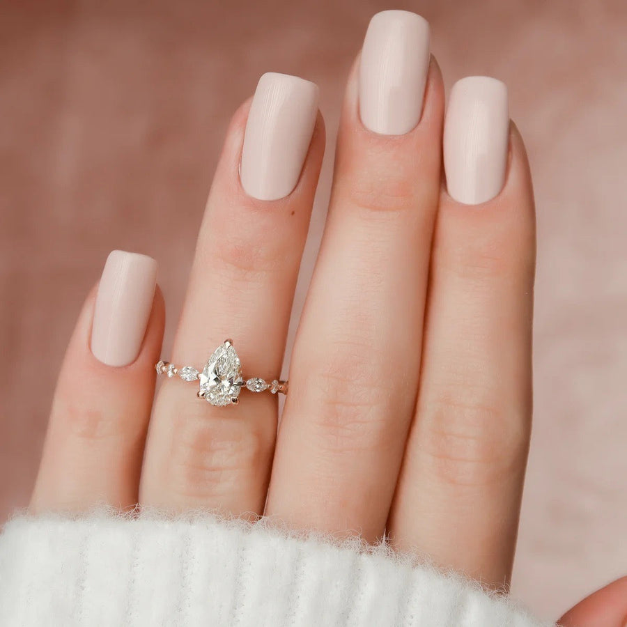  The Marquise Round Lindsey Pear Lab Diamond Ring 14k Rose Gold 003