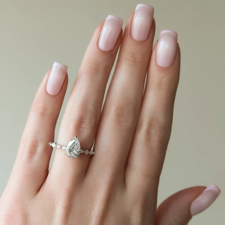  The Marquise Round Lindsey Pear Lab Diamond Ring 14k White Gold 003