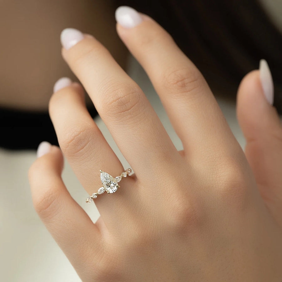  The Marquise Round Lindsey Pear Lab Diamond Ring 14k Yellow Gold 004 Final