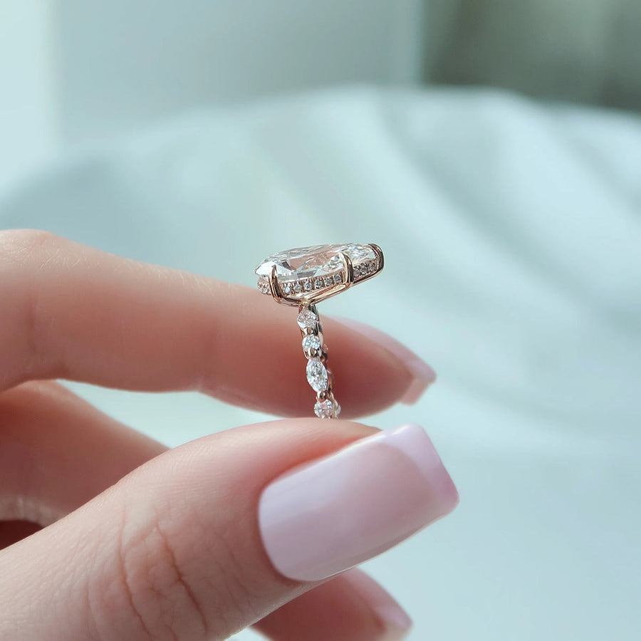  The Marquise Round Lindsey Pear Lab Diamond Ring 18k Rose Gold 004 Final