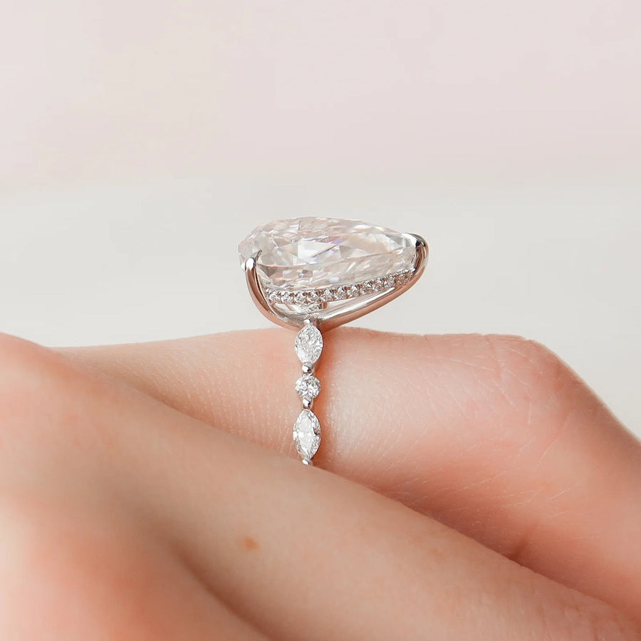  The Marquise Round Lindsey Pear Lab Diamond Ring 18k White Gold 004 Final