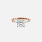  The Marquise Round Lindsey Princess Lab Diamond Ring 14k Rose Gold 001