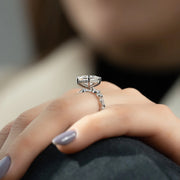  The Marquise Round Lindsey Princess Lab Diamond Ring 14k White Gold 003