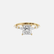 The Marquise Round Lindsey Princess Lab Diamond Ring 14k Yellow Gold 001