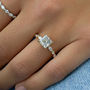  The Marquise Round Lindsey Princess Lab Diamond Ring 14k Yellow Gold 003
