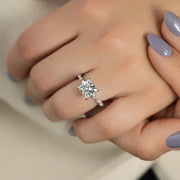  The Marquise Round Lindsey Princess Lab Diamond Ring 18k White Gold 004 Final