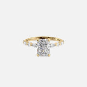 The Marquise Round Lindsey Radiant Lab Diamond Ring 14k Yellow Gold 001