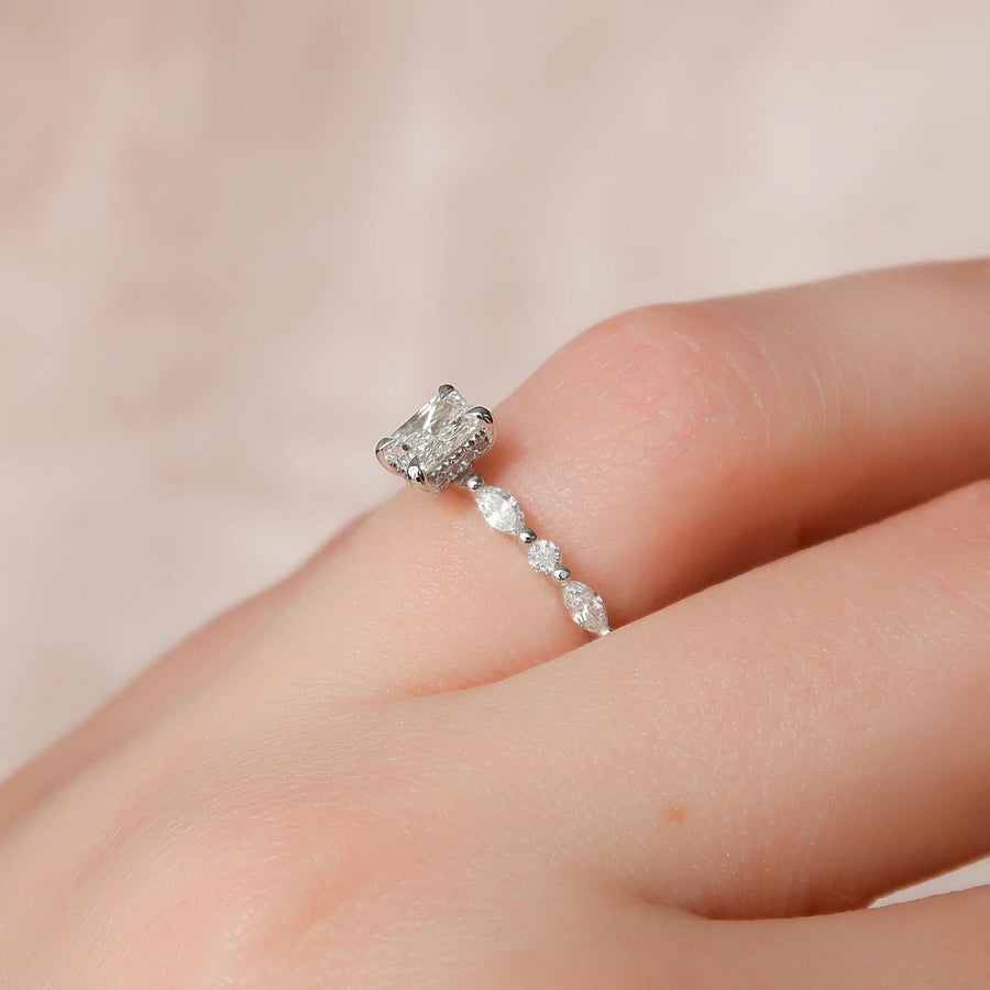  The Marquise Round Lindsey Radiant Lab Diamond Ring 18k White Gold 004 Final