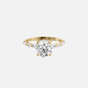  The Marquise Round Lindsey Round Lab Diamond Ring 18k Yellow Gold 001
