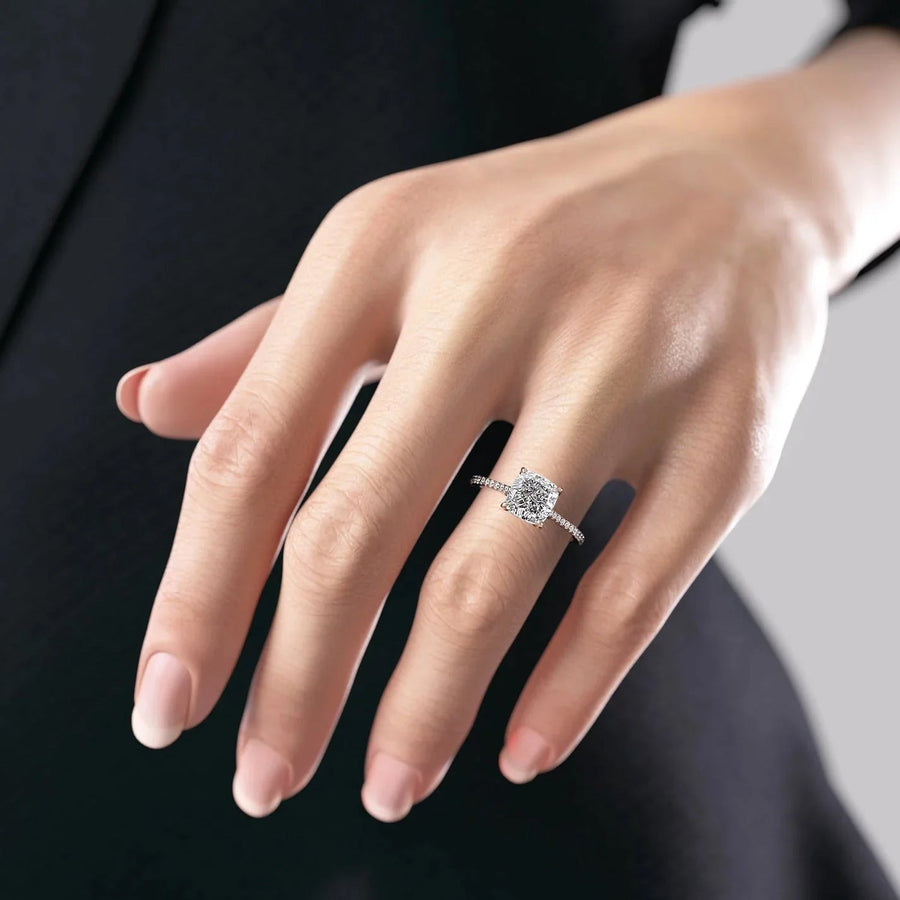 The Meera Cushion Pave Moissanite Ring - KNT - Engagement Rings, Wedding Bands & Fine Jewelry