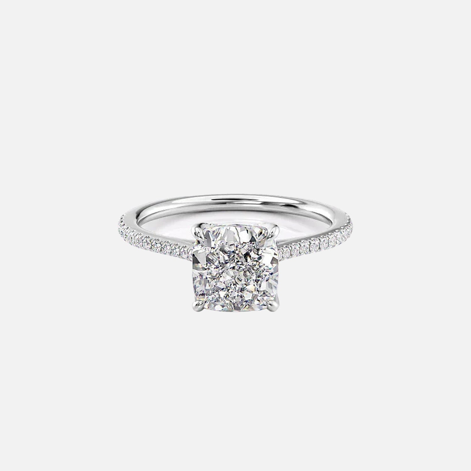 The Meera Cushion Pave Moissanite Ring - KNT - Engagement Rings, Wedding Bands & Fine Jewelry