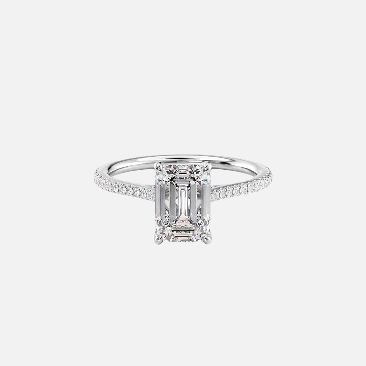 The Meera Emerald Pave Moissanite Ring - KNT - Engagement Rings, Wedding Bands & Fine Jewelry