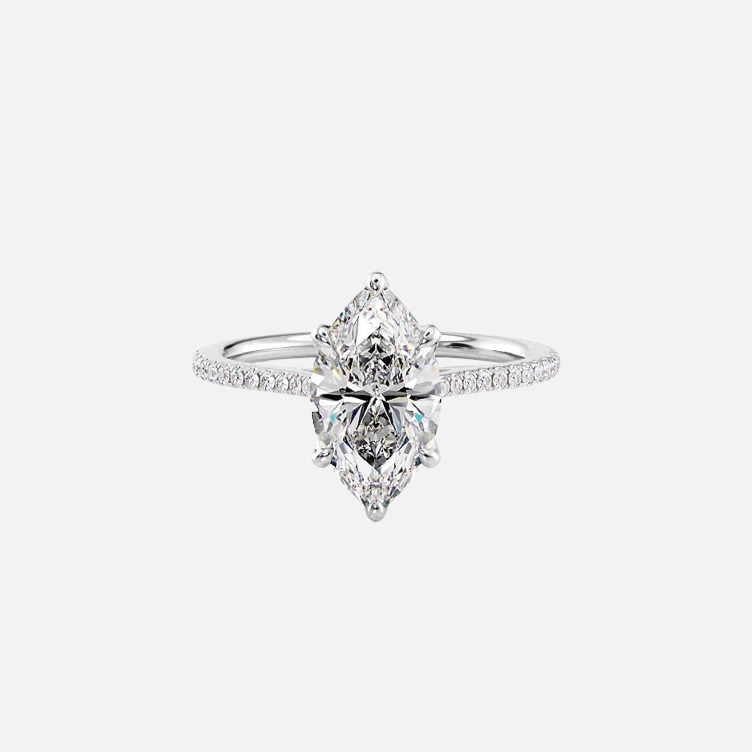 The Meera Marquise Pave Moissanite Ring - KNT - Engagement Rings, Wedding Bands & Fine Jewelry
