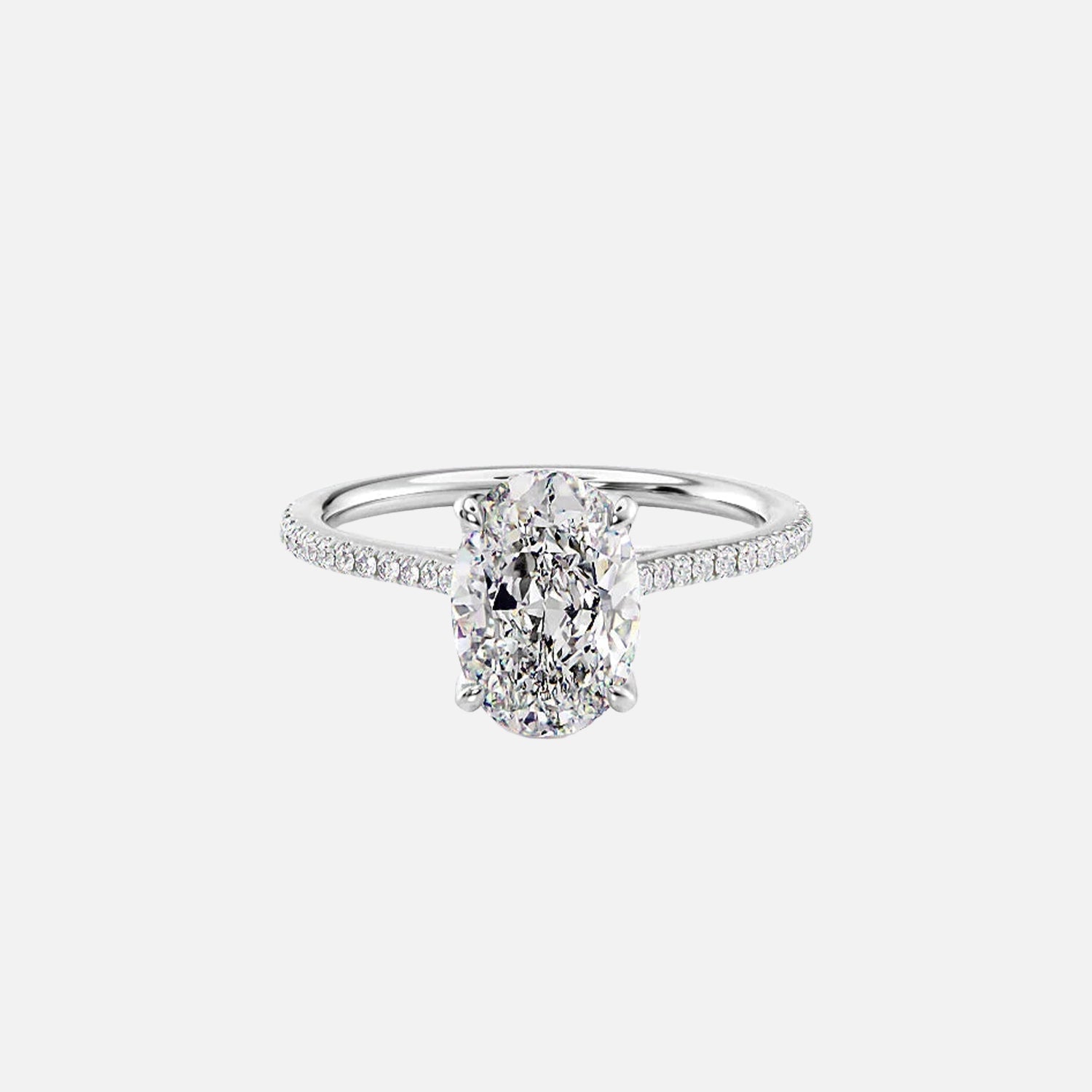 The Meera Oval Pave Moissanite Ring - KNT - Engagement Rings, Wedding Bands & Fine Jewelry
