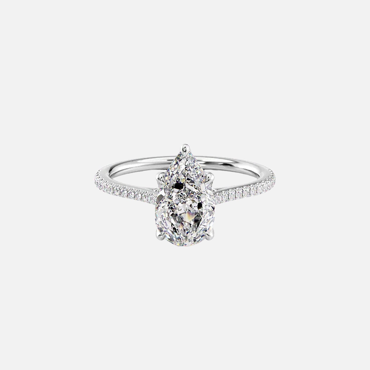 The Meera Pear Pave Moissanite Ring - KNT - Engagement Rings, Wedding Bands & Fine Jewelry