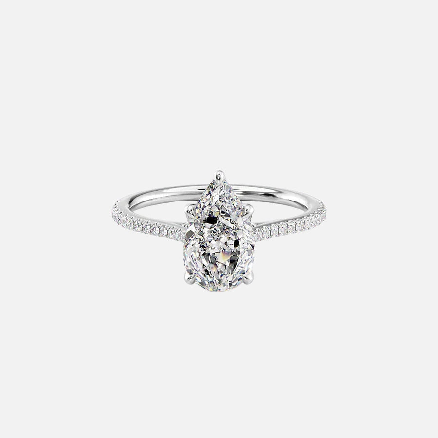 The Meera Pear Pave Moissanite Ring - KNT - Engagement Rings, Wedding Bands & Fine Jewelry