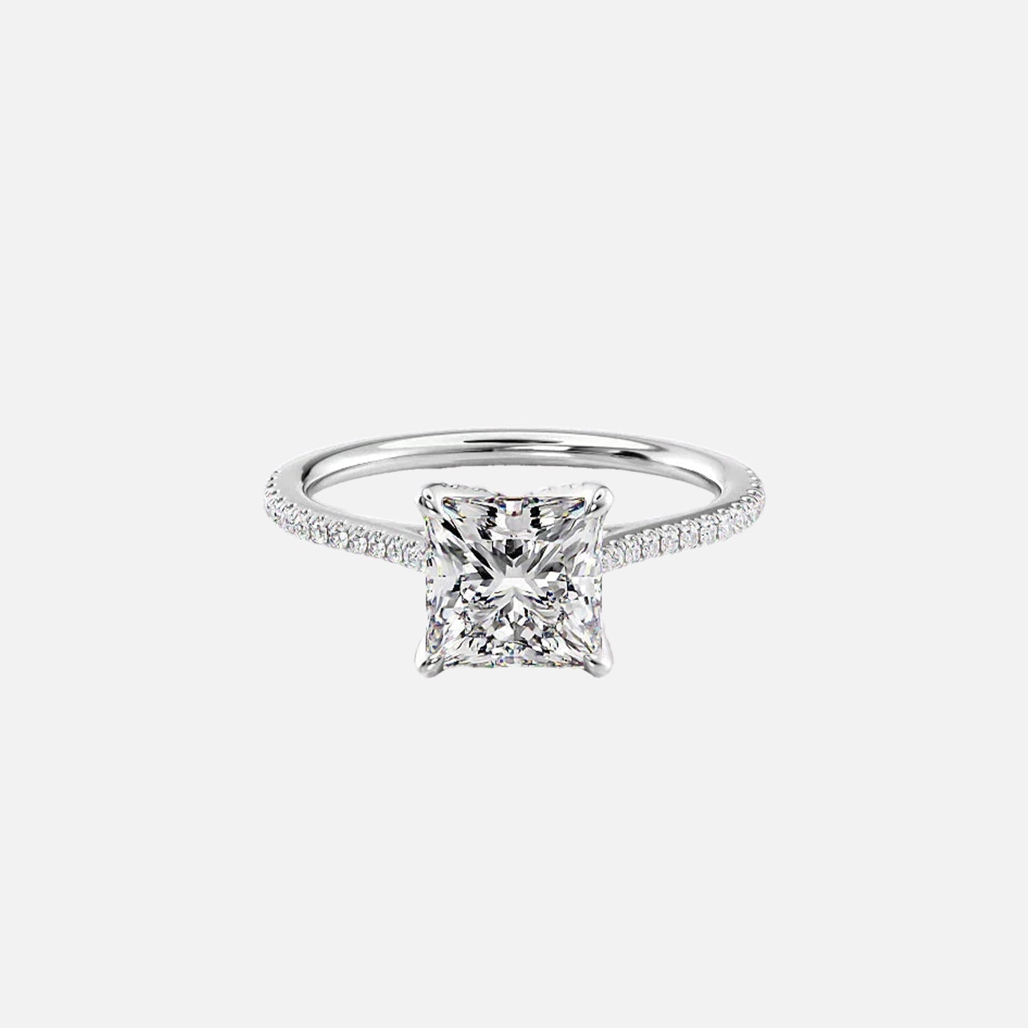 The Meera Princess Pave Moissanite Ring - KNT - Engagement Rings, Wedding Bands & Fine Jewelry