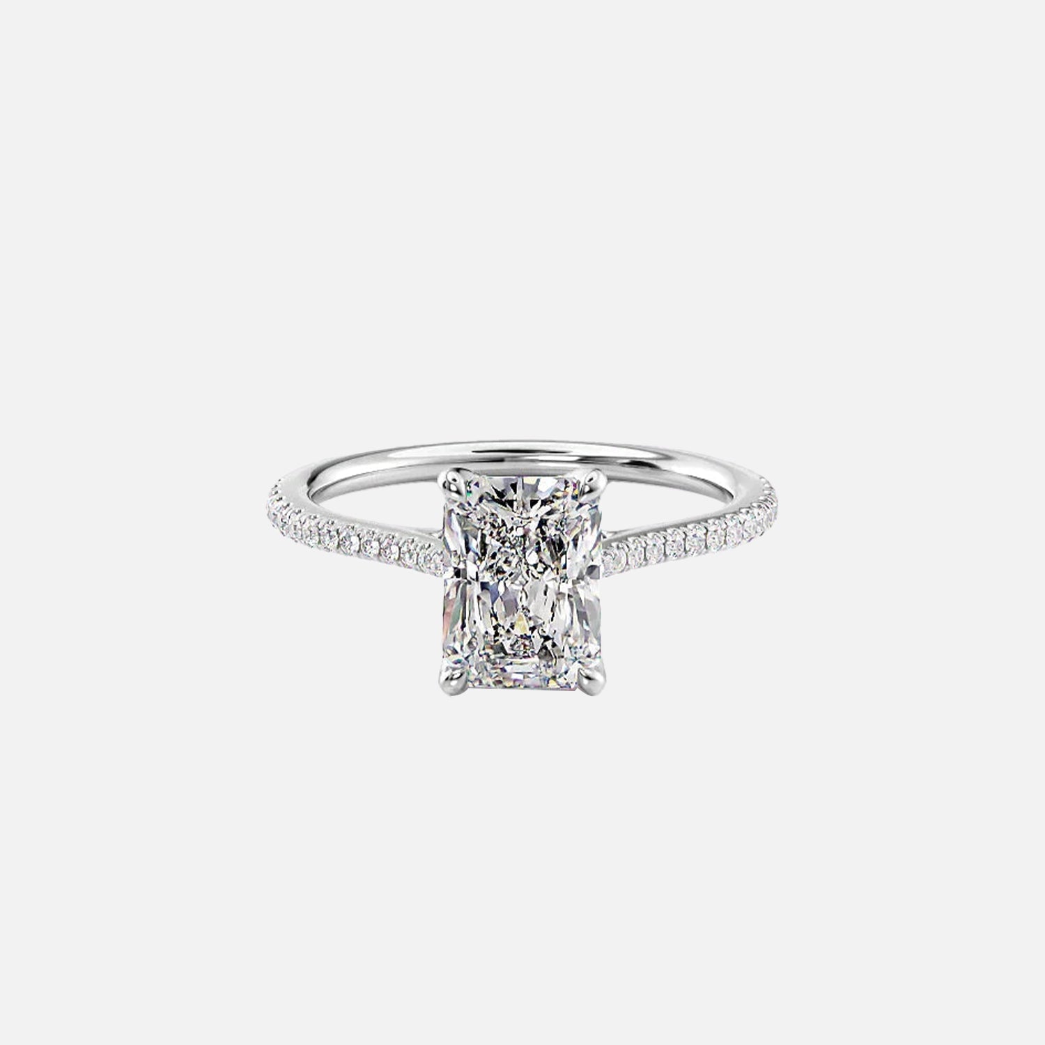 The Meera Radiant Pave Moissanite Ring - KNT - Engagement Rings, Wedding Bands & Fine Jewelry