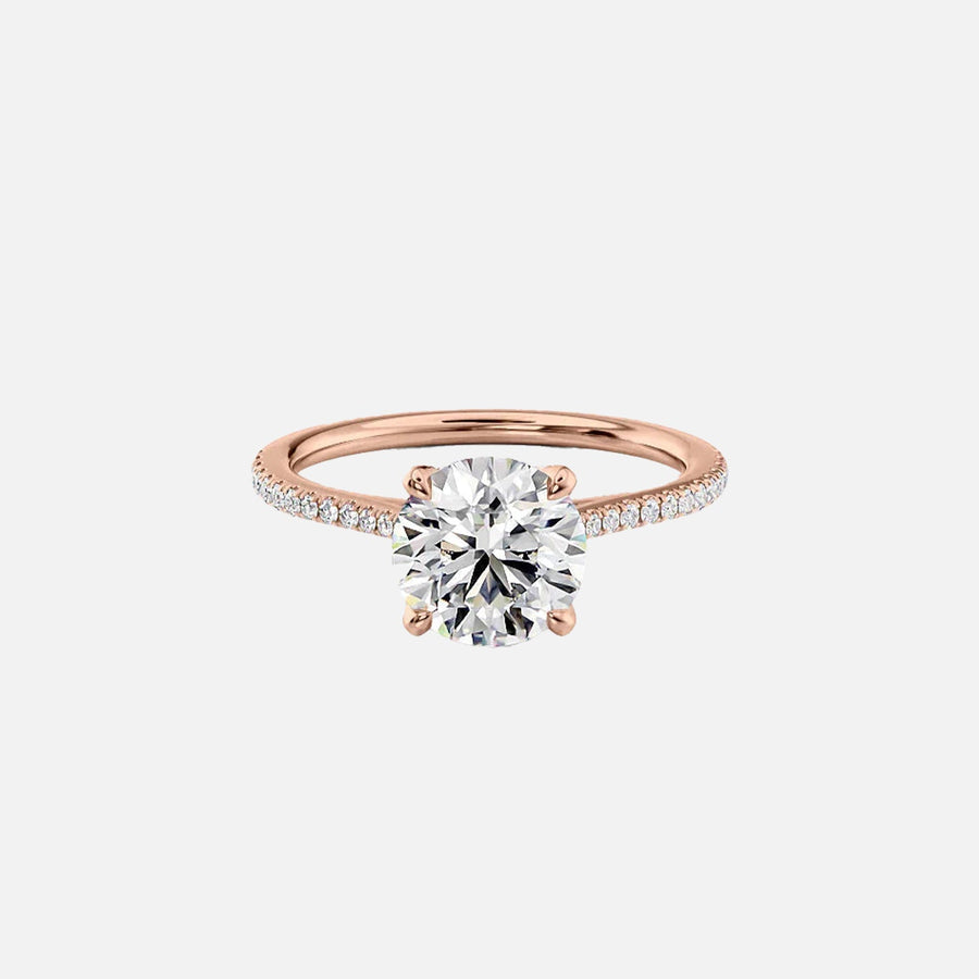 The Meera Round Pave Moissanite Ring - KNT - Engagement Rings, Wedding Bands & Fine Jewelry