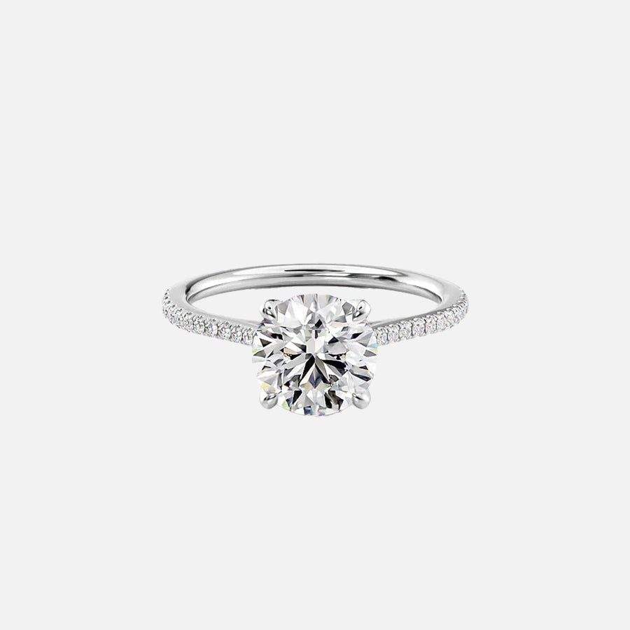 The Meera Round Pave Moissanite Ring - KNT - Engagement Rings, Wedding Bands & Fine Jewelry