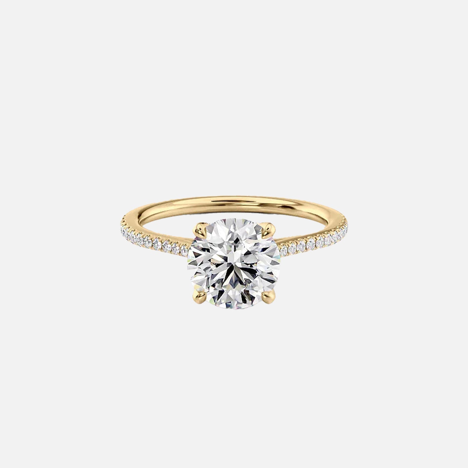 The Meera Round Pave Moissanite Ring - KNT - Engagement Rings, Wedding Bands & Fine Jewelry