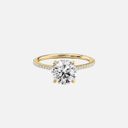 The Meera Round Pave Moissanite Ring - KNT - Engagement Rings, Wedding Bands & Fine Jewelry