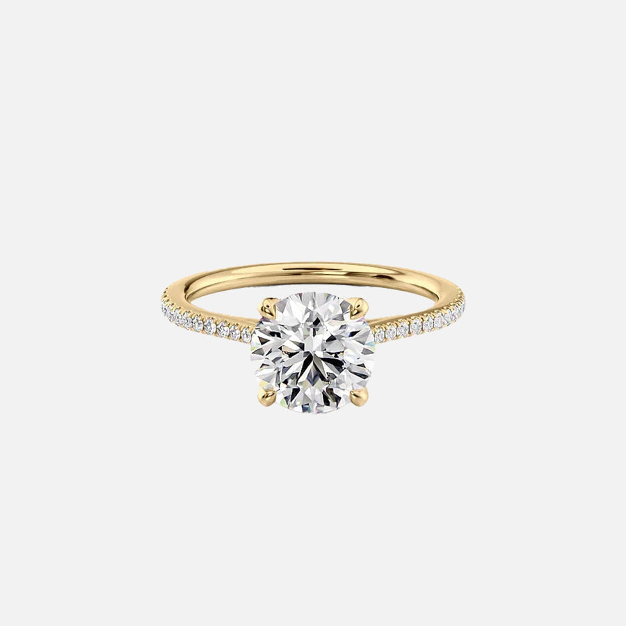 The Meera Round Pave Moissanite Ring - KNT - Engagement Rings, Wedding Bands & Fine Jewelry