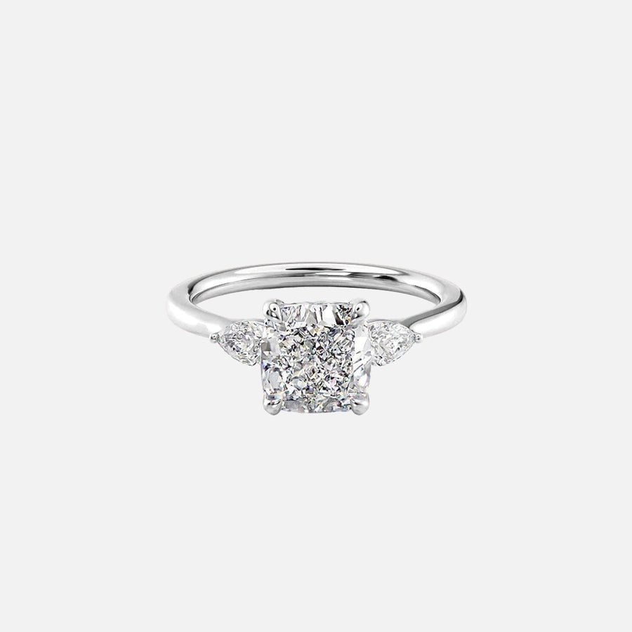  The Megan Pears Cushion Lab Diamond Ring 14k White Gold 001