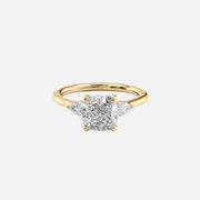 The Megan Pears Cushion Lab Diamond Ring 14k Yellow Gold 001