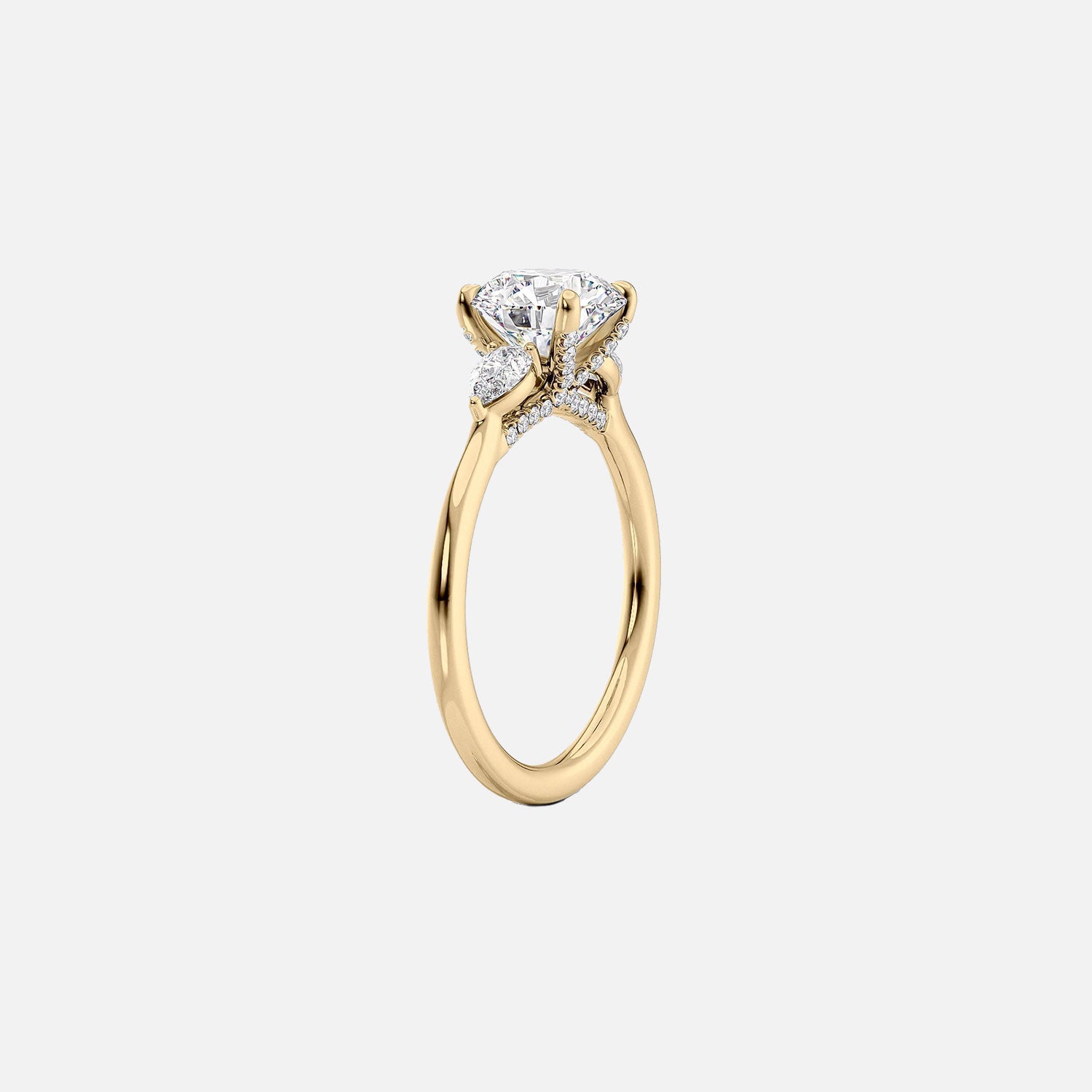  The Megan Pears Cushion Lab Diamond Ring 14k Yellow Gold 002