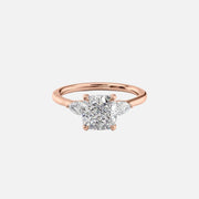  The Megan Pears Cushion Lab Diamond Ring 18k Rose Gold 001