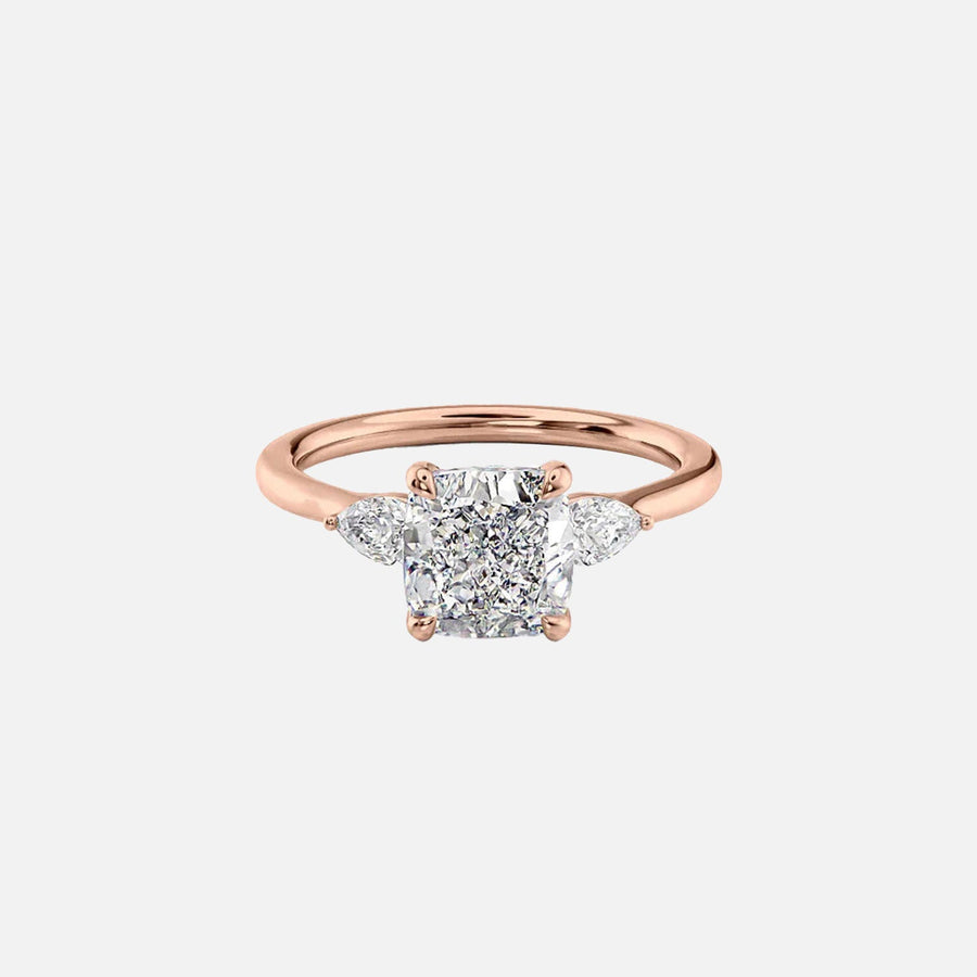  The Megan Pears Cushion Lab Diamond Ring 18k Rose Gold 001